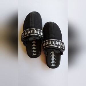 Kappa 222 Banda Marlam 1 black and white mule sandals, size 7.5